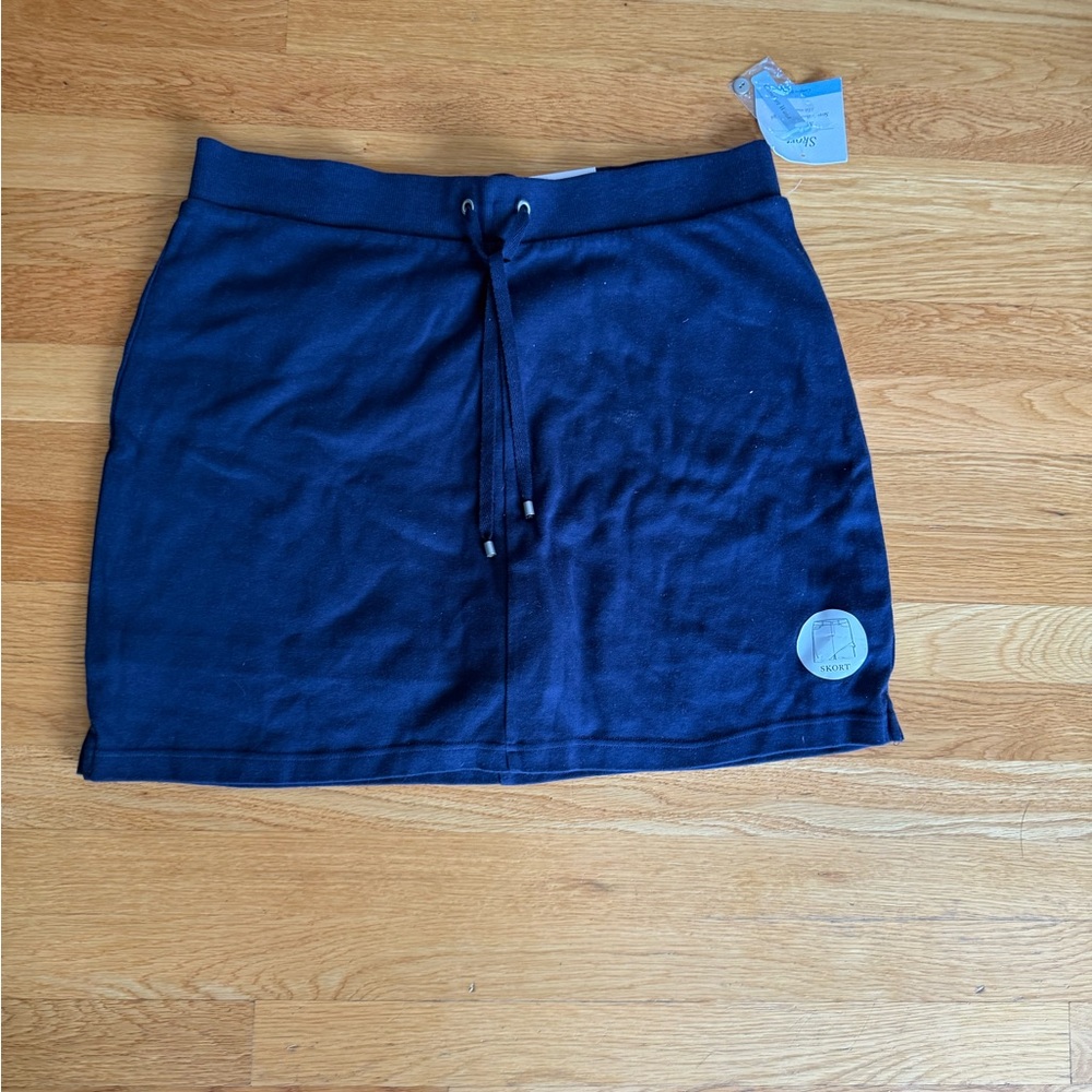 Navy blue women’s large skirt with drawstring waist